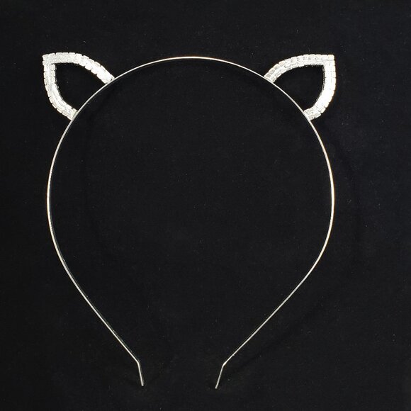 Rhinestone cat ear headband silver - Picture 5 of 8